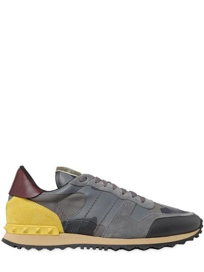 VALENTINO ROCKSTUD CAMOUFLAGE CANVAS & LEATHER