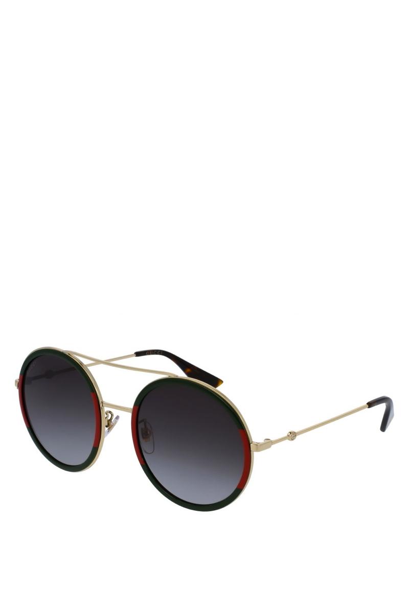GUCCI Round-frame metal sunglasses